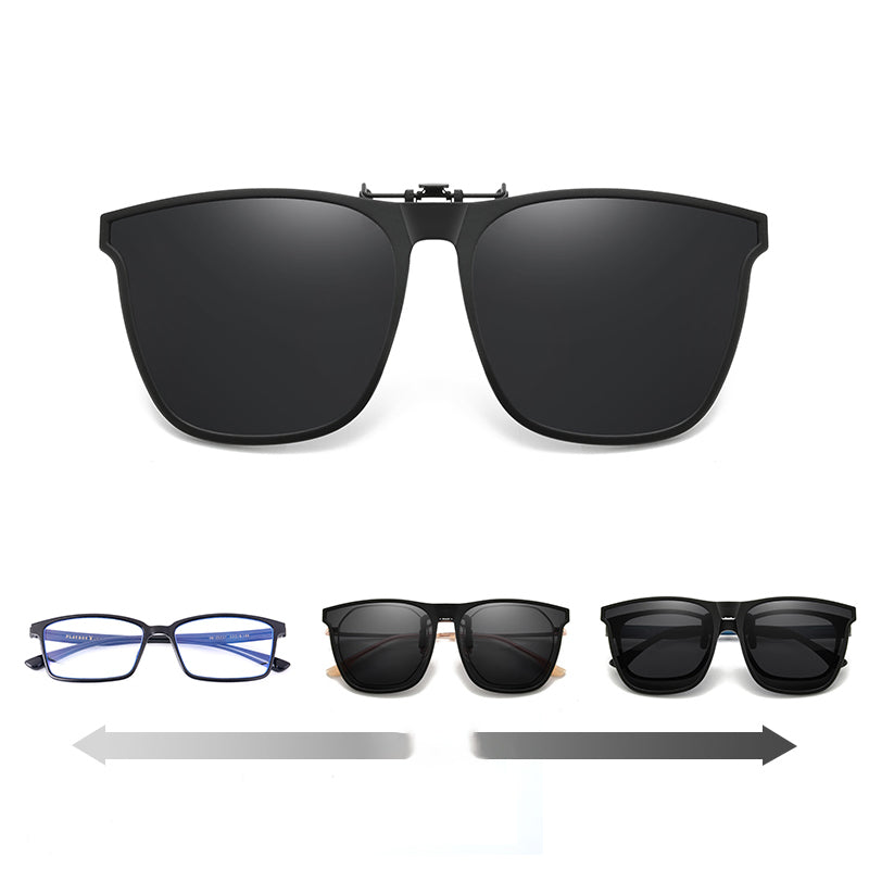 Magnetic Flip-Up Polarized Sunglasses Attachment for Prescription Glasses UV400 Protection