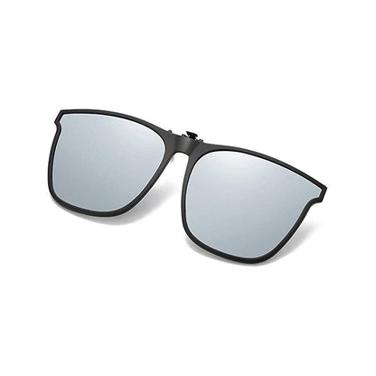 Magnetic Flip-Up Polarized Lens Attachment for Prescription Glasses - UV400 Protection Clip-On Shades for Driving & Outdoor Activities