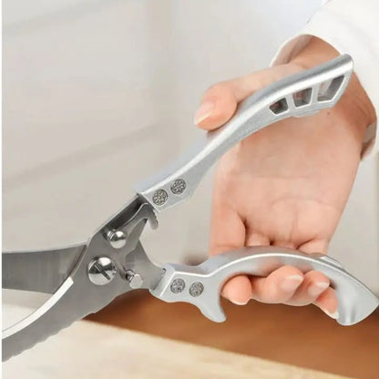 Heavy-Duty Kitchen Shears with Fish Scaler & Safety Lock – Ultra-Sharp Stainless Steel Poultry Scissors for Meat, Chicken, Vegetables &