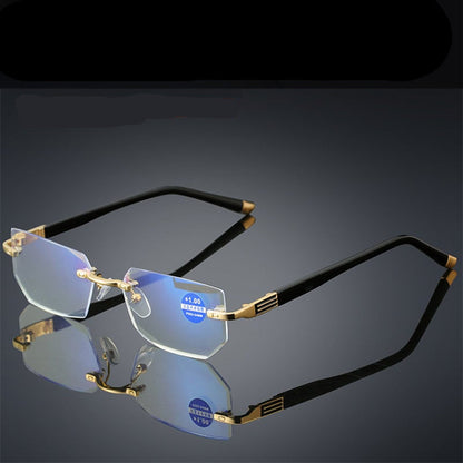 Progressive Reading Glasses with Blue Light Filter for Close & Distance Vision | Titanium & TR90 Ultralight Frame | Anti-Glare Computer