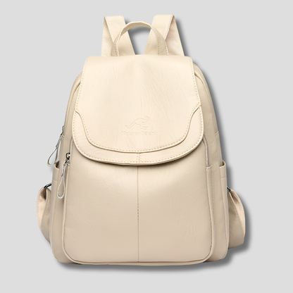 Textured Leather Anti-Theft Backpack for Women – Secure Everyday Carryall with Multiple Compartments