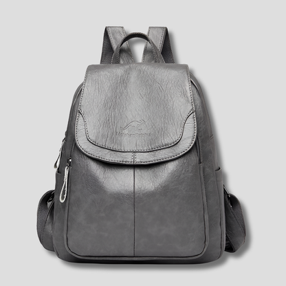 Textured Leather Anti-Theft Backpack for Women – Secure Everyday Carryall with Multiple Compartments