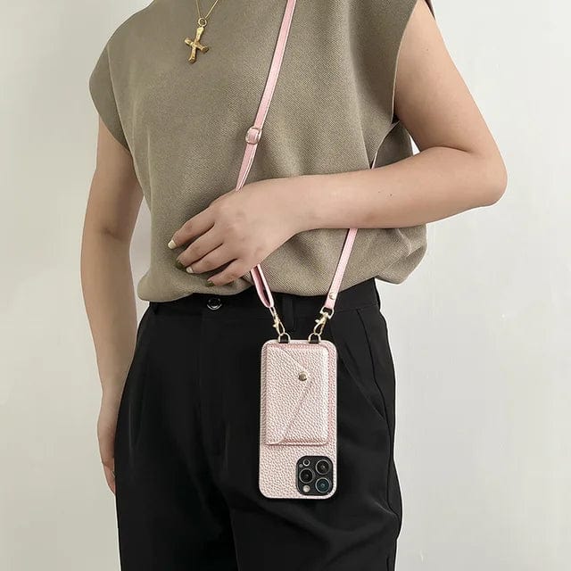 Women's Phone Wallet Shoulder Bag with Card Slots Adjustable Strap Wristlet Pouch for iPhone Daily Essentials Organizer
