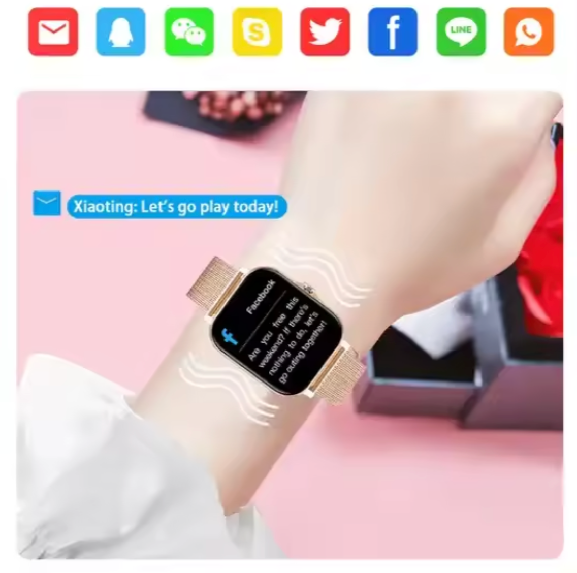 Women's Fitness Tracker Smart Watch with Metal Band – Heart Rate, Sleep, Blood Oxygen Monitor – Activity Tracker with Notifications