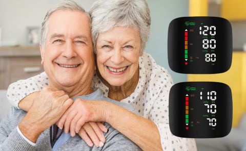 Backlit LED & Voice-Guided Rechargeable Wrist Blood Pressure Monitor (2-User Memory)