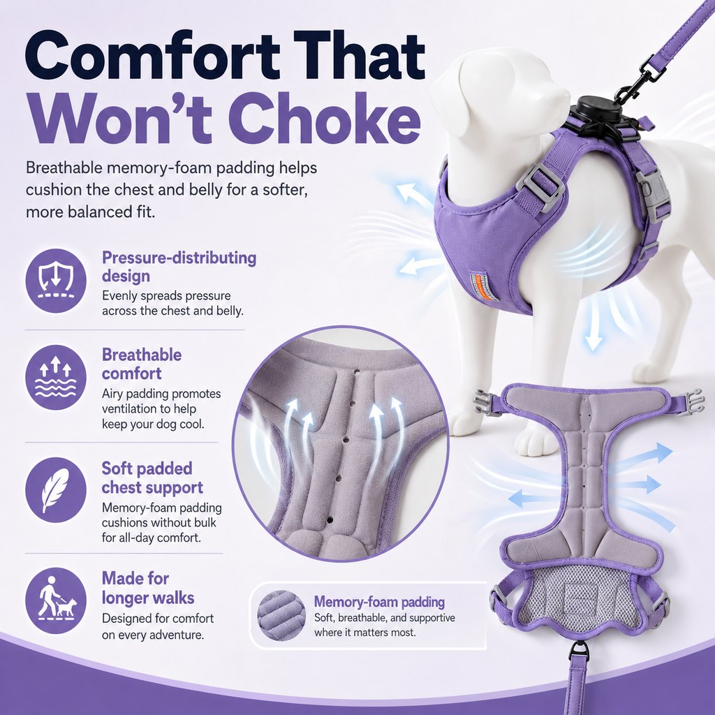 Ortekor 2-in-1 No Pull Dog Harness with Built-in Retractable Leash - Safe & Comfortable Control for Daily Walks & Outdoor Adventures