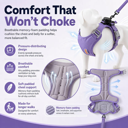 Ortekor 2-in-1 No Pull Dog Harness with Built-in Retractable Leash - Safe & Comfortable Control for Daily Walks & Outdoor Adventures