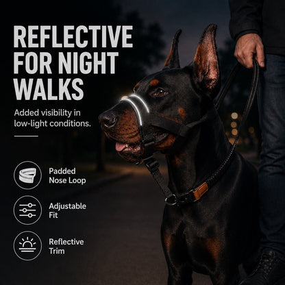 Ortekor No-Pull Dog Head Halter for Daily Walks - Adjustable Padded Training Muzzle to Help Reduce Pulling
