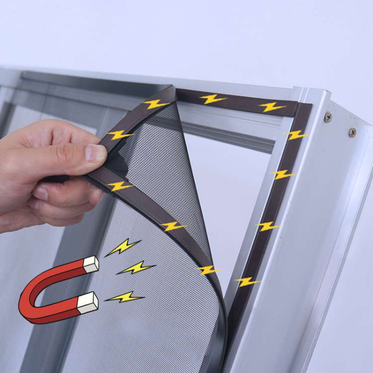 Self-Sealing Window Screen with 26 Magnetic Closures – Insect Barrier for Fresh Air Ventilation