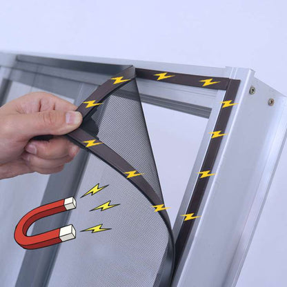Self-Sealing Window Screen with 26 Magnetic Closures – Insect Barrier for Fresh Air Ventilation