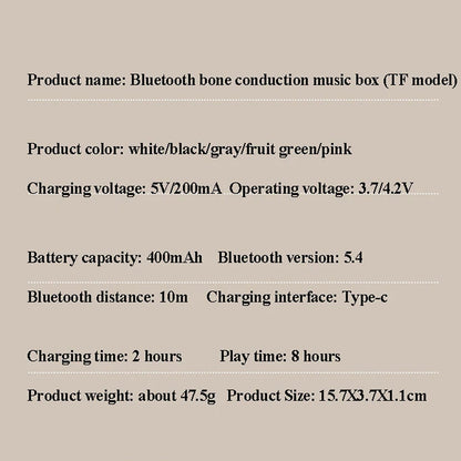 Under-Pillow Sleep Speaker with Bone Conduction Audio & 11 Nature Sounds for Bedtime Listening