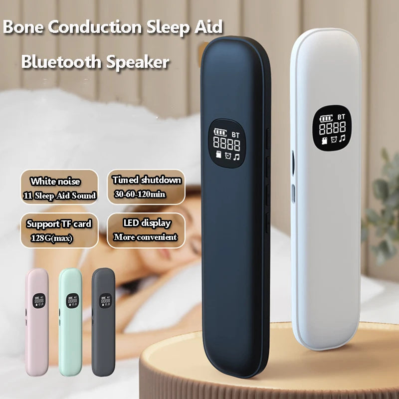 Under-Pillow Sleep Speaker with Bone Conduction Audio & 11 Nature Sounds for Bedtime Listening