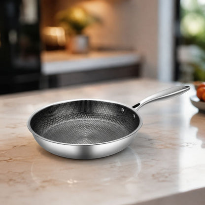 12-Inch Honeycomb Textured Skillet with Cool-Touch Handle for Induction Gas Electric Stovetops