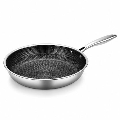 12-Inch Honeycomb Textured Skillet with Cool-Touch Handle for Induction Gas Electric Stovetops