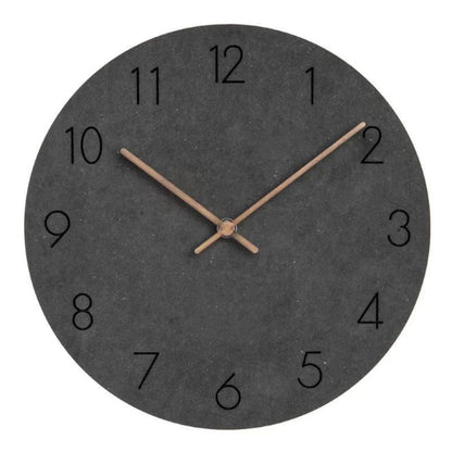 Silent Wall Clock 11.4 in Round Wood Frame Modern Home Décor for Bedroom Living Room Office Minimalist Timepiece