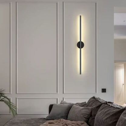 Elongated LED Wall Light Strip Black Aluminum Hardwired Sconce for Bedroom Living Room TV Accent Modern Minimalist