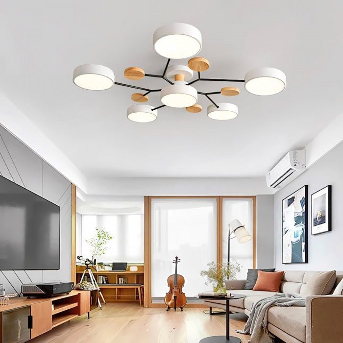 Branching LED Ceiling Light – Scandinavian Modern Design – Aluminum & Acrylic – Warm White 3000K – Energy-Efficient Fixture for Living