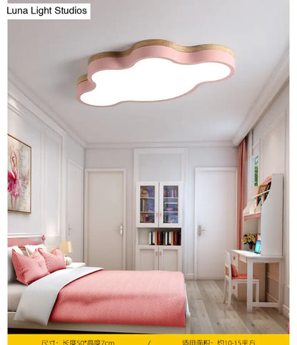 Cloud Flush Mount LED Ceiling Light for Kids Room 20-Inch Metal Fixture Nursery Playroom Bedroom Lighting Toddler Baby Décor