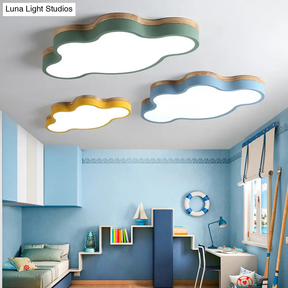 Cloud Flush Mount LED Ceiling Light for Kids Room 20-Inch Metal Fixture Nursery Playroom Bedroom Lighting Toddler Baby Décor