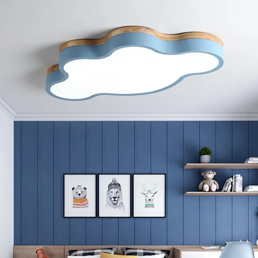 Cloud Flush Mount LED Ceiling Light for Kids Room 20-Inch Metal Fixture Nursery Playroom Bedroom Lighting Toddler Baby Décor