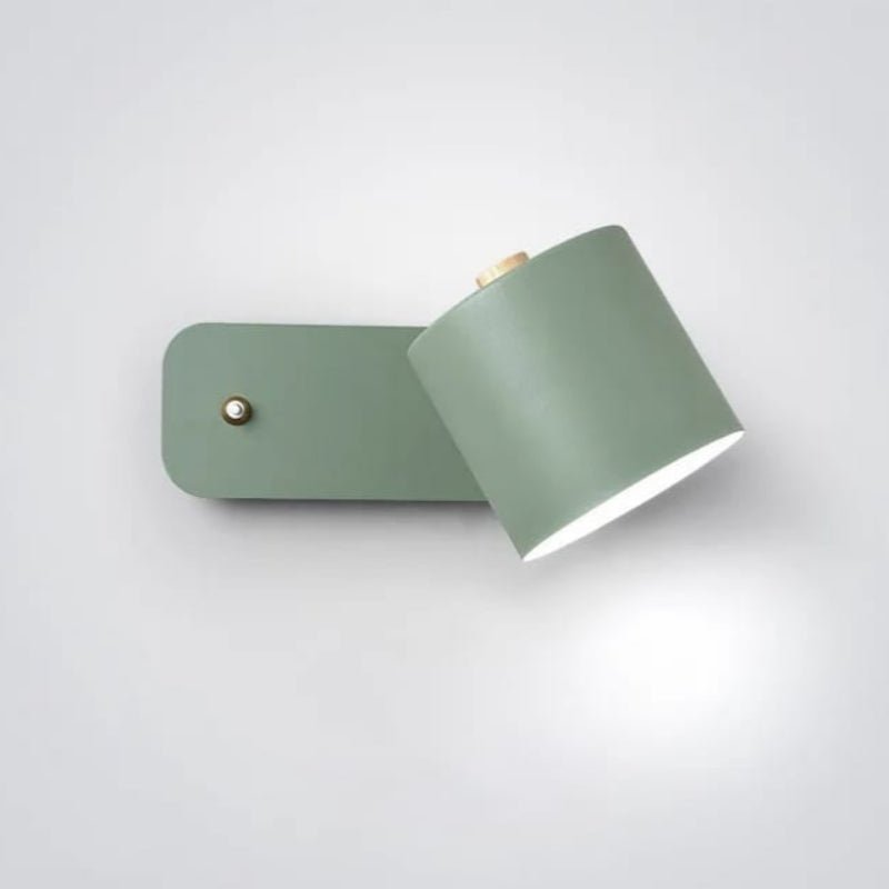 Adjustable Wall Light with Rotating Shade & Integrated Switch – Wood & Metal Fixture for Bedroom, Hallway, Reading