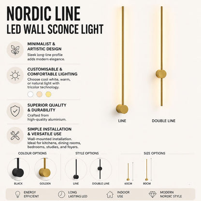 Modern Aluminum LED Wall Light Fixture for Bedroom Living Room Hallway – Adjustable White Lighting Bar Sconce 24-31 inch Decorative