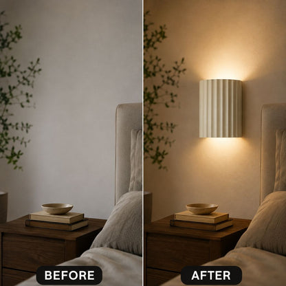 Sculptural Resin Wall Light with Up-Down Glow – Soft Pastel Finish for Hallway Bedroom Stairway – G9 LED Included – 5×7 in Sconce
