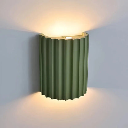 Sculptural Resin Wall Light with Up-Down Glow – Soft Pastel Finish for Hallway Bedroom Stairway – G9 LED Included – 5×7 in Sconce