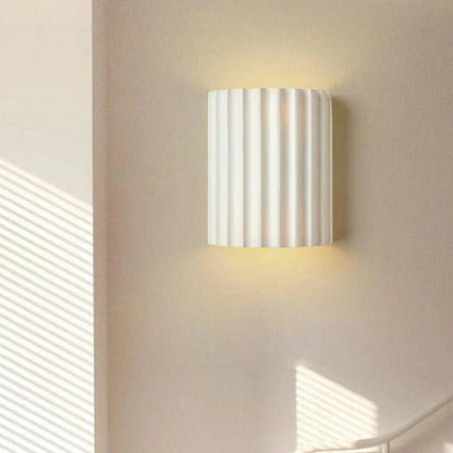 Sculptural Resin Wall Light with Up-Down Glow – Soft Pastel Finish for Hallway Bedroom Stairway – G9 LED Included – 5×7 in Sconce