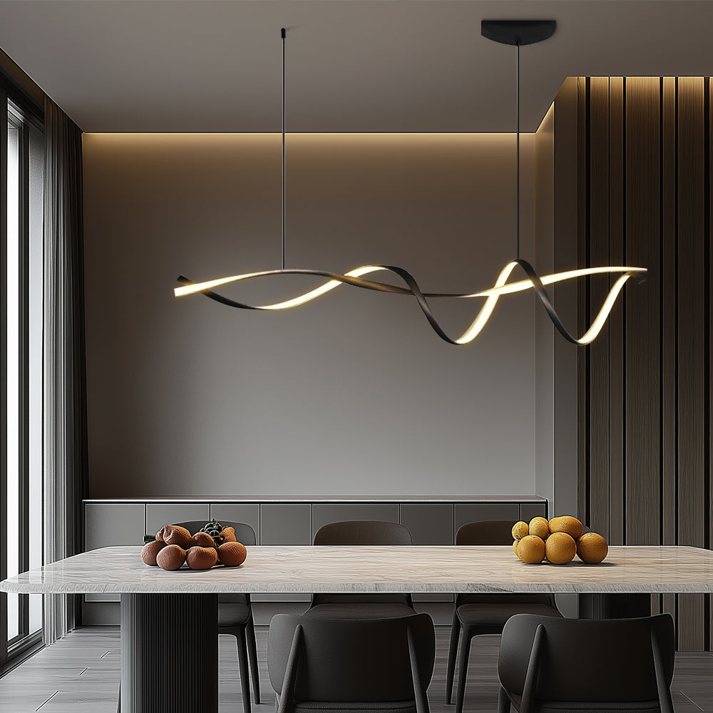 Linear Pendant Light for Kitchen Island and Dining – Adjustable Modern Fixture with E27 Socket – Sleek Metal Design for Contemporary