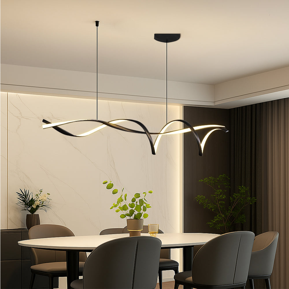Linear Pendant Light for Kitchen Island and Dining – Adjustable Modern Fixture with E27 Socket – Sleek Metal Design for Contemporary