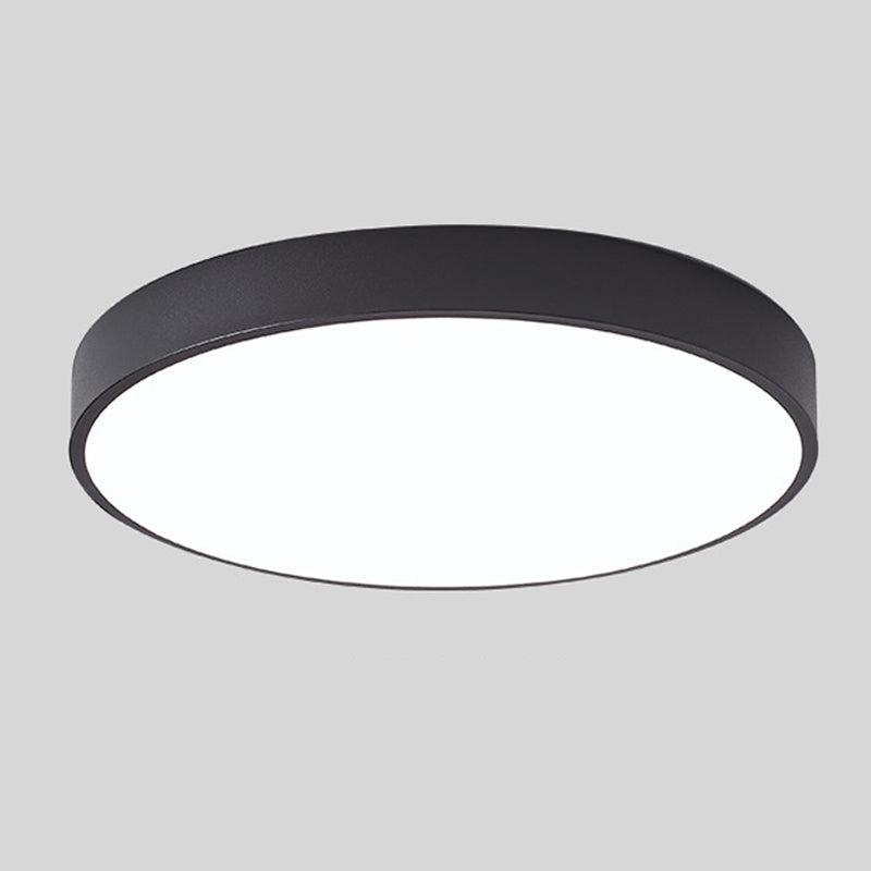 Modern Flush-Mount LED Ceiling Light with Wood Accent – Round Dome Design for Bedroom, Living Room & Office