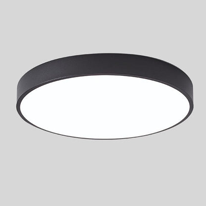 Modern Flush-Mount LED Ceiling Light with Wood Accent – Round Dome Design for Bedroom, Living Room & Office