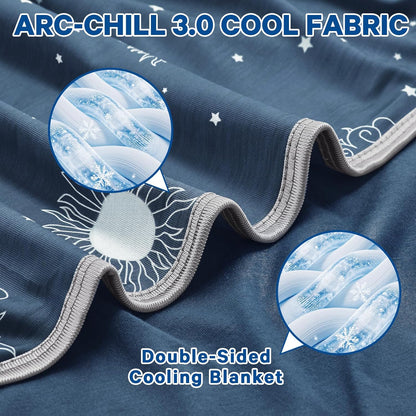 Cozy Comfort | Cooling Blanket with Double-Sided Fabric | Lightweight Summer Blanket for Hot Sleepers and Travel