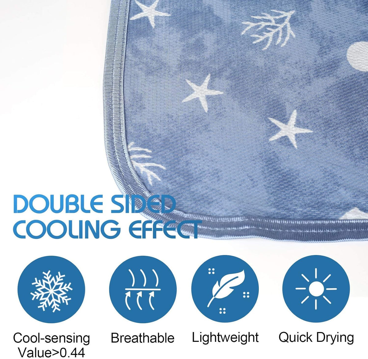 Coastal Comfort | Direct Cooling Throw Blanket with Double-Sided Effect | Lightweight & Breathable for Hot Sleepers