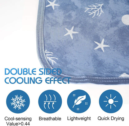 Coastal Comfort | Direct Cooling Throw Blanket with Double-Sided Effect | Lightweight & Breathable for Hot Sleepers