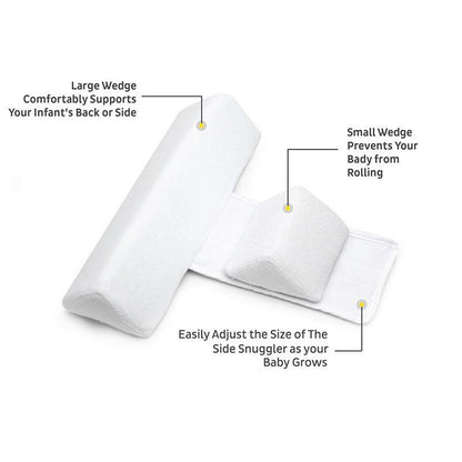 Baby Pillow for Newborn with Adjustable Anti Roll Design, Memory Foam Infant Pillow with Washable Cover for Crib
