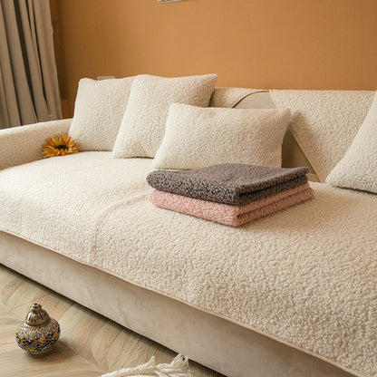 SnugNest – Teddy Sherpa Sofa Cover