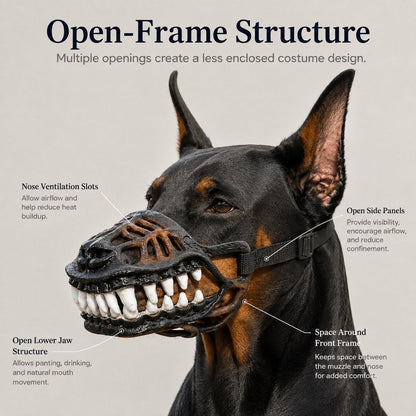 Ortekor Funny Dinosaur Costume Dog Muzzle for Halloween Parties & Photos – Instant Costume Upgrade