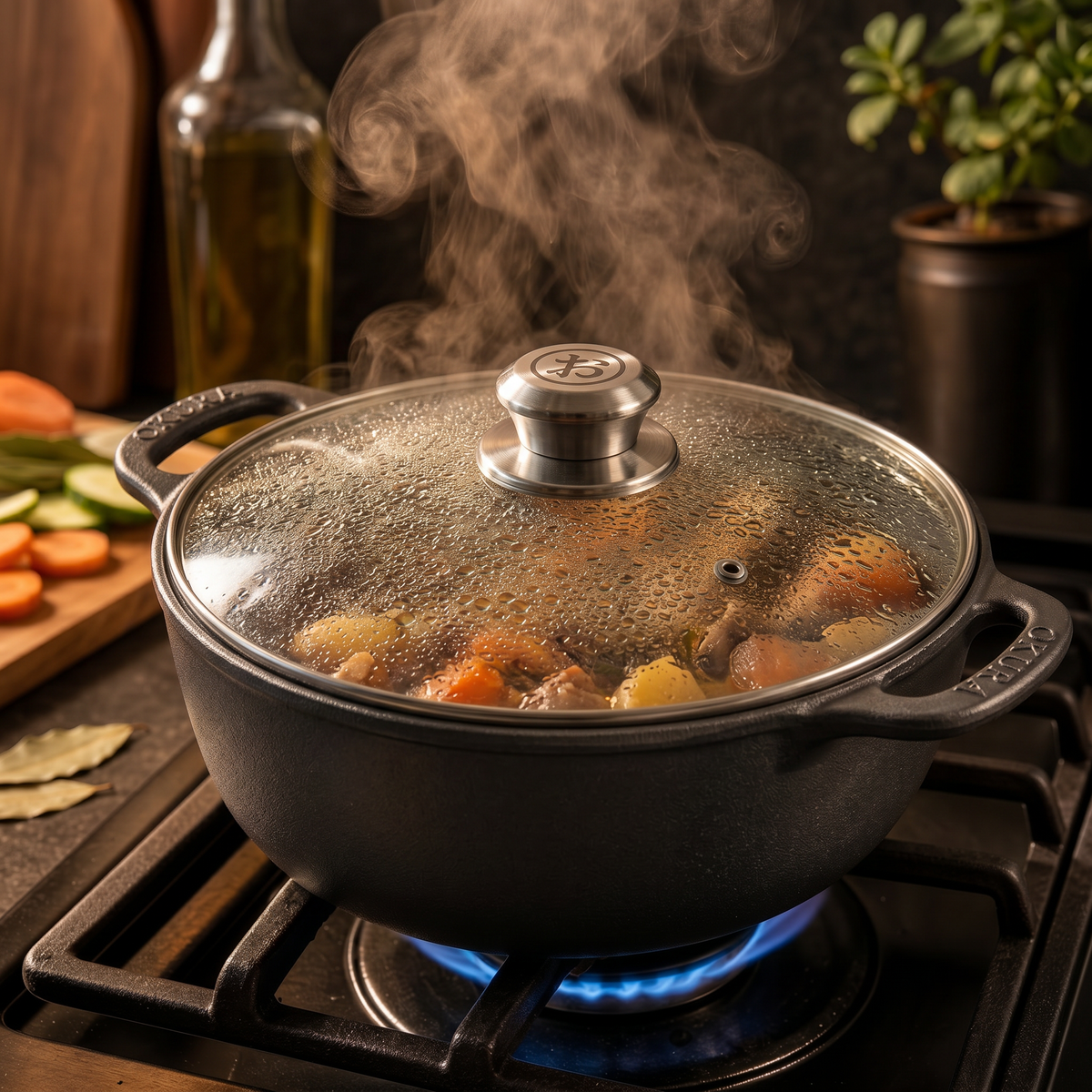 COOKELLE – Casserole Pan with Glass Lid for Convenient Home Cooking