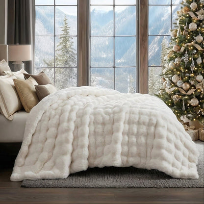 Plush Faux Fur Throw Blanket with Silky Soft Texture for Couch, Bed & Living Room Decor in Multiple Colors