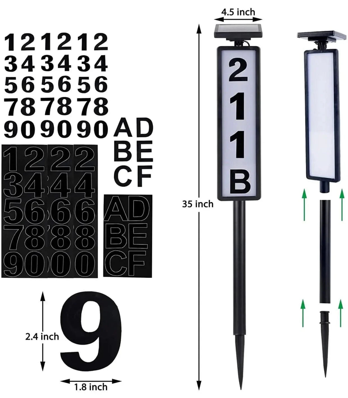 NIGHTBEACON – Solar House Address Sign for Evening Visibility