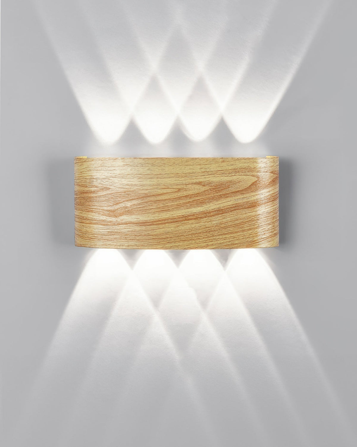 Aluminum Up-Down Sconce 10W 3000K Wood-Grain Indoor Outdoor Hallway Balcony Entryway Modern Bidirectional Ambient Accent Fixture IP65