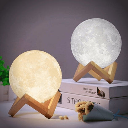 3D Printed Lunar Globe Night Light with Touch Control & USB Charging for Bedroom, Living Room, Kids