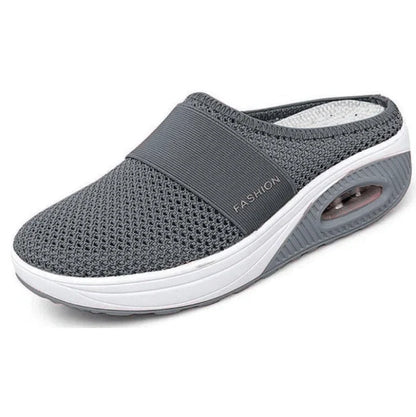 Cushioned Slip-On Walking Sneakers with Air Sole Technology for Women | Breathable Mesh Athletic Shoes for All-Day Standing and Comfort
