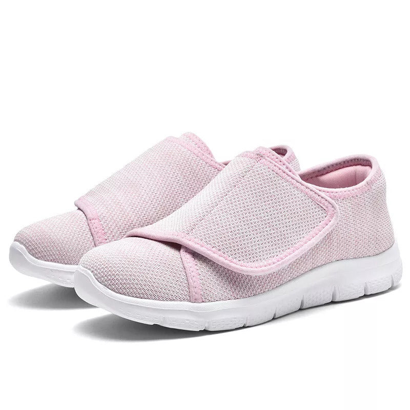 Women's Adaptive Orthopedic Sneakers Wide Width Hook Loop Comfort Walking Shoes for Swollen Feet Diabetic Footwear Elderly Edema Relief