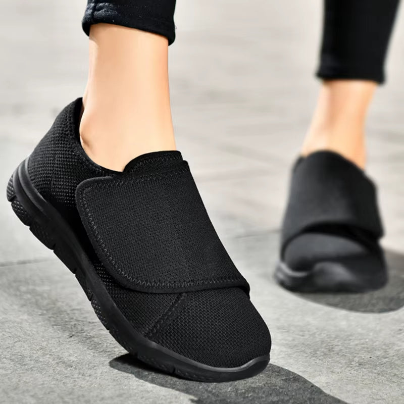 Comfortable Wide-Fit Walking Shoes for Women – Adjustable Soft Upper for Sensitive Feet