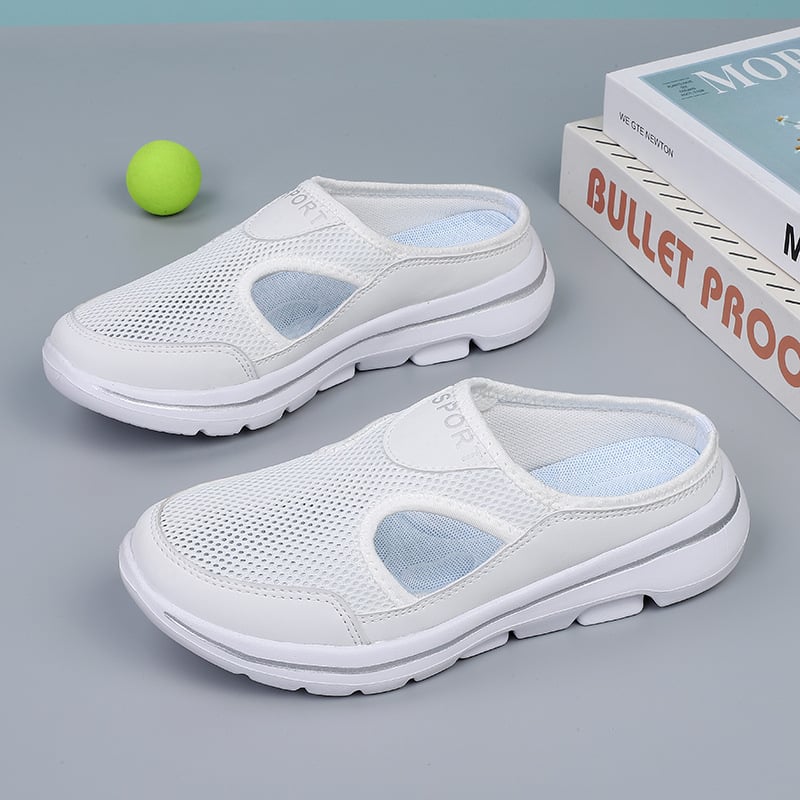 Men's Orthopedic Slip-On Shoes with Arch Support & Breathable Mesh Upper for Wide Feet | Lightweight EVA Cushioned Walking Shoes for
