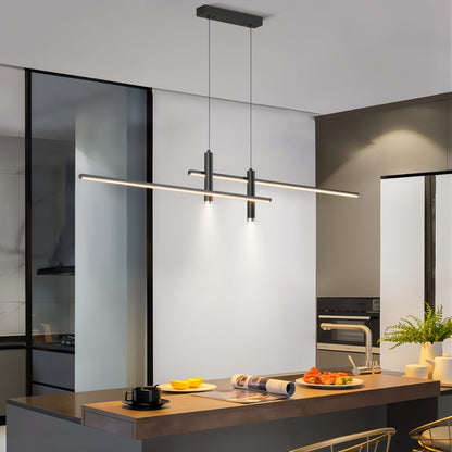 Linear LED Hanging Light for Kitchen Island, Dining Table – Sleek Aluminum Fixture, Adjustable Height, Dimmable Modern Ceiling Lighting for