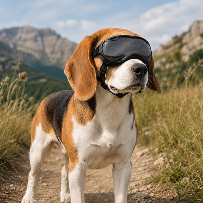 Ortekor Outdoor Dog Goggles for Hiking, Beach & Windy Rides - Smoke Lens Coverage for Dust, Sand & Debris